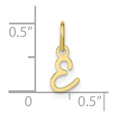 10K Yellow Gold Script Letter E Charm – view 5