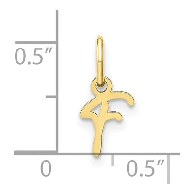 10K Yellow Gold Letter F Charm – view 5
