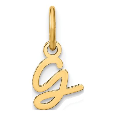 10K Yellow Gold Letter G Charm