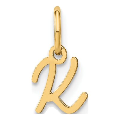 10K Yellow Gold Initial K Charm
