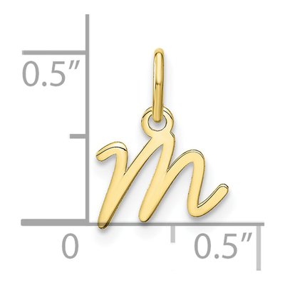 10K Yellow Gold Letter M Charm – view 5