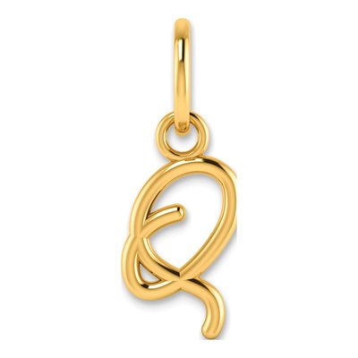 10K Yellow Gold Letter Q Charm