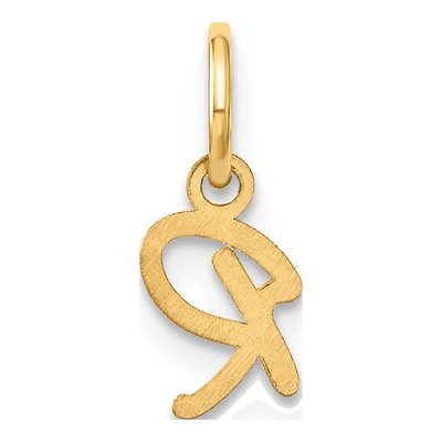 10K Yellow Gold Script Letter R Pendant – view 4