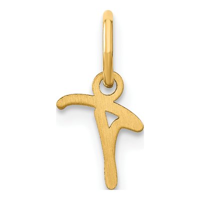 10K Yellow Gold Letter T Charm – view 4