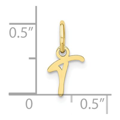 10K Yellow Gold Letter T Charm – view 5