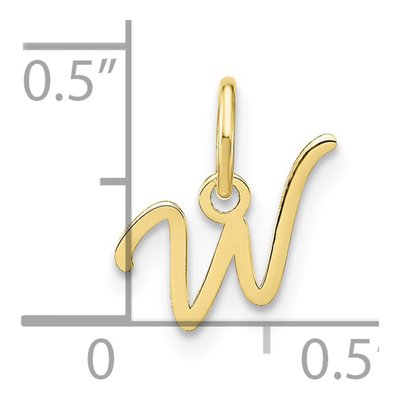 10K Yellow Gold Script Letter W Charm – view 3