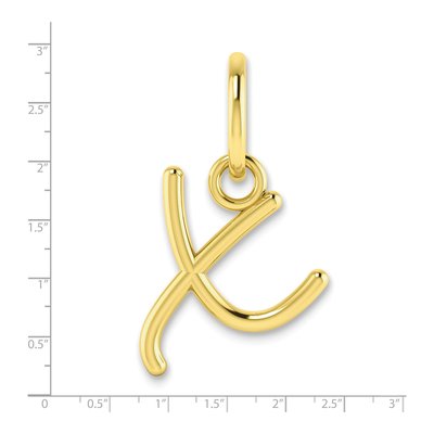 10K Yellow Gold Initial X Charm – view 2