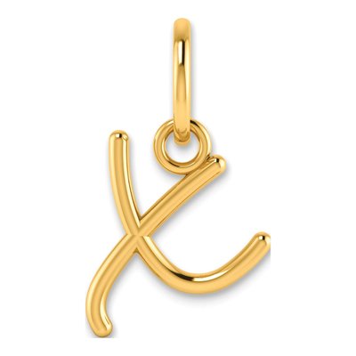 10K Yellow Gold Initial X Charm