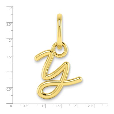 10K Yellow Gold Letter Y Charm – view 2