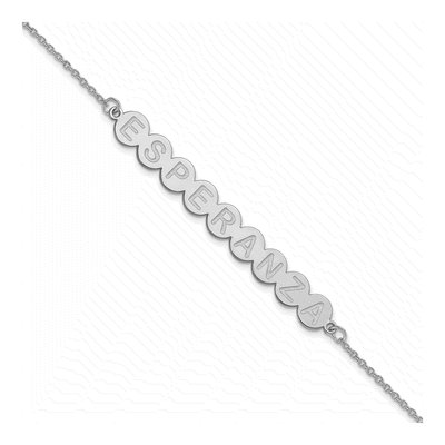 10K White Gold Personalized 9-Letter Bubble Bracelet