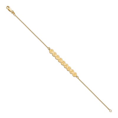 10K Yellow Gold Personalized 9-Letter Bubble Bracelet – view 2