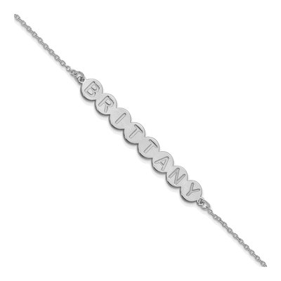 10K White Gold Personalized 8-Letter Bubble Bracelet