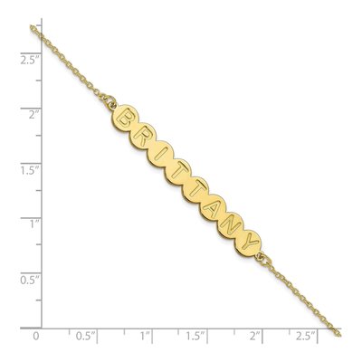 10K Yellow Gold Personalized Bubble Letter Bracelet – view 3