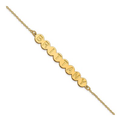 10K Yellow Gold Personalized Bubble Letter Bracelet