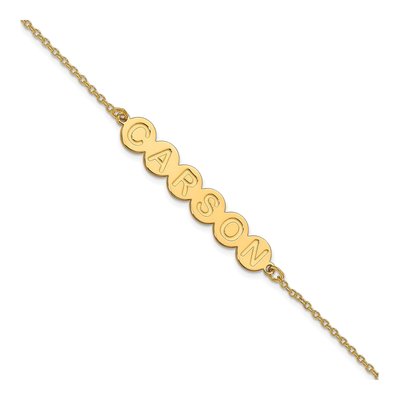 10K Yellow Gold Personalized 6-Letter Bubble Bracelet