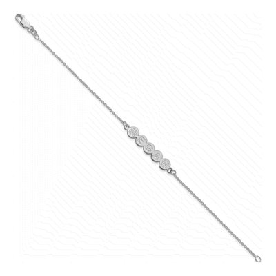 10K White Gold 5-Letter Bubble Bracelet – view 2