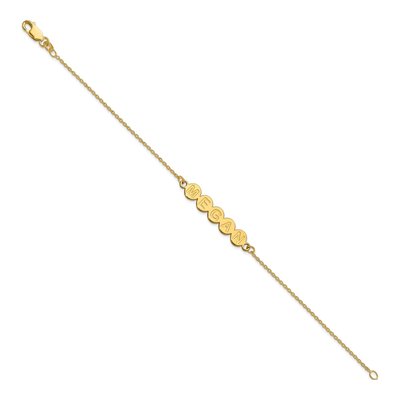 10K Yellow Gold Personalized 5-Letter Bubble Bracelet – view 2