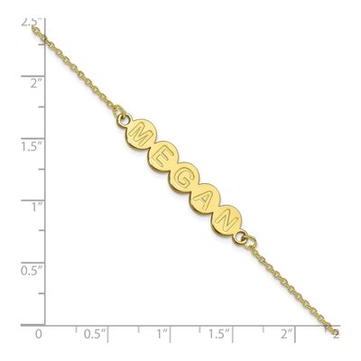 10K Yellow Gold Personalized 5-Letter Bubble Bracelet – view 3