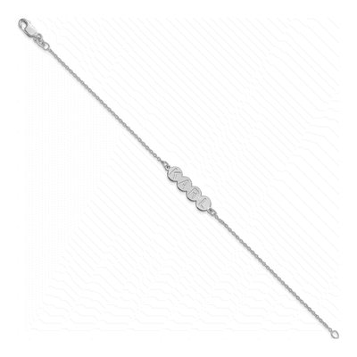 10K White Gold Personalized 4-Letter Bubble Bracelet – view 2