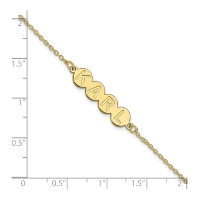 10K Yellow Gold Personalized 4-Letter Bubble Bracelet – view 3