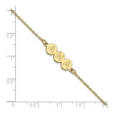 10K Yellow Gold Personalized 3-Letter Bubble Bracelet – view 3