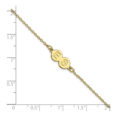 10K Yellow Gold Personalized 2-Letter Bubble Bracelet – view 3