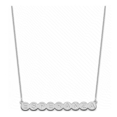10K White Gold Personalized 9-Letter Bubble Necklace – view 2