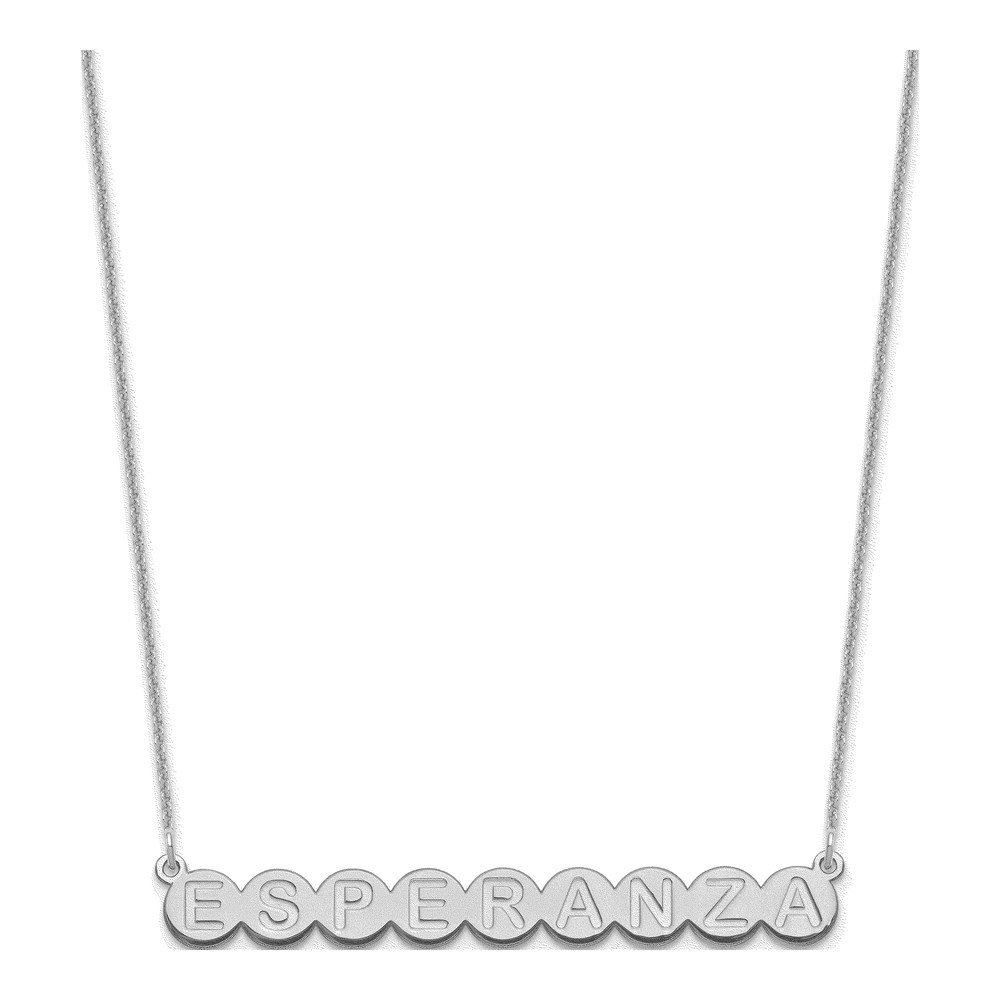 10K White Gold Personalized 9-Letter Bubble Necklace