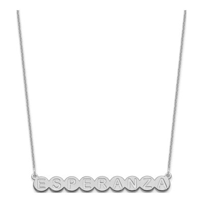 10K White Gold Personalized 9-Letter Bubble Necklace
