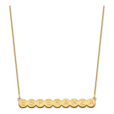 10K Yellow Gold Personalized Bubble Letter Necklace