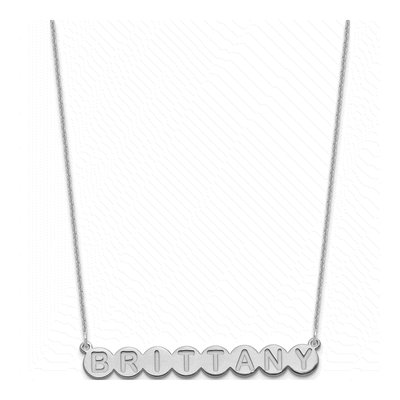 10K White Gold Personalized Bubble Letter Necklace – view 2