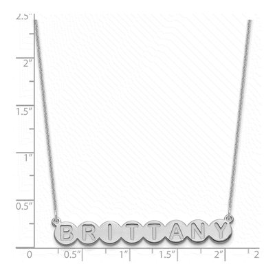 10K White Gold Personalized Bubble Letter Necklace – view 3
