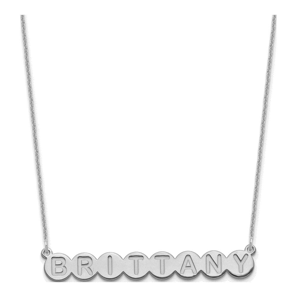 10K White Gold Personalized Bubble Letter Necklace