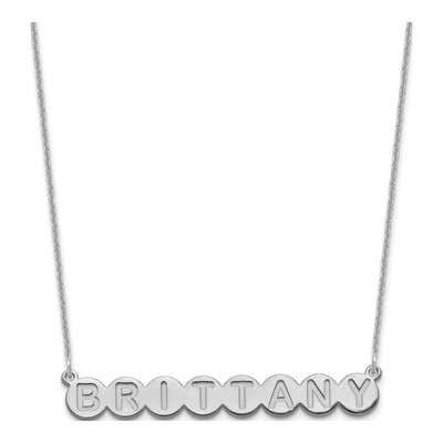 10K White Gold Personalized Bubble Letter Necklace