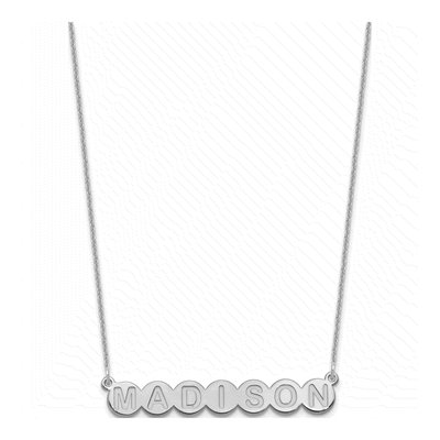 10K White Gold Personalized 7-Letter Bubble Necklace – view 2