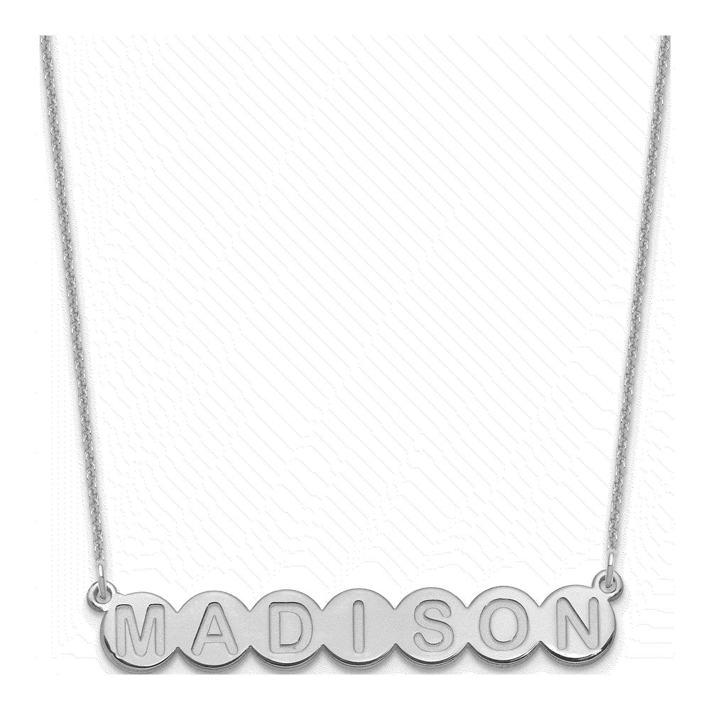 10K White Gold Personalized 7-Letter Bubble Necklace