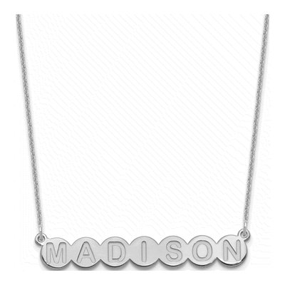 10K White Gold Personalized 7-Letter Bubble Necklace