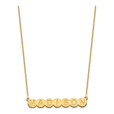 10K Yellow Gold Personalized 7-Letter Bubble Necklace – view 2