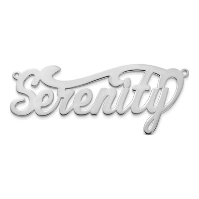 10K White Gold Personalized Name Plate Pendant – view 4