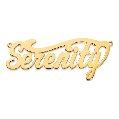 10K Yellow Gold Personalized Name Plate Pendant – view 4