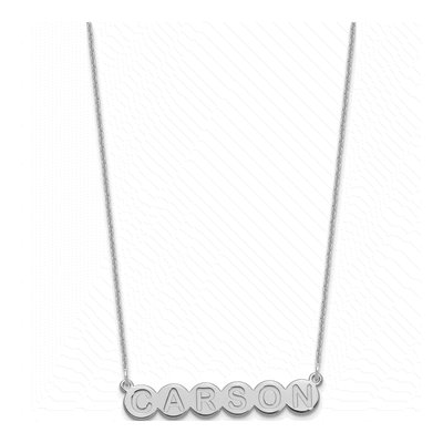 10K White Gold Personalized 6-Letter Bubble Necklace – view 2