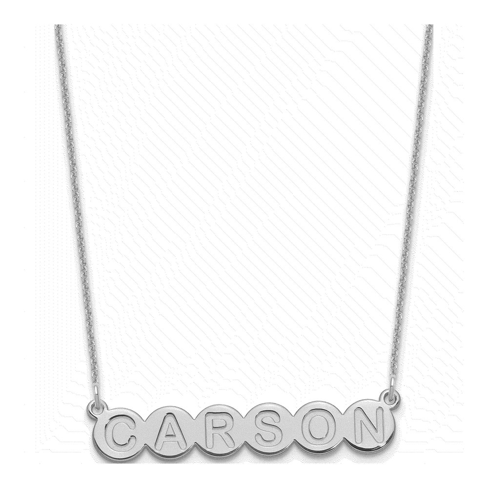 10K White Gold Personalized 6-Letter Bubble Necklace
