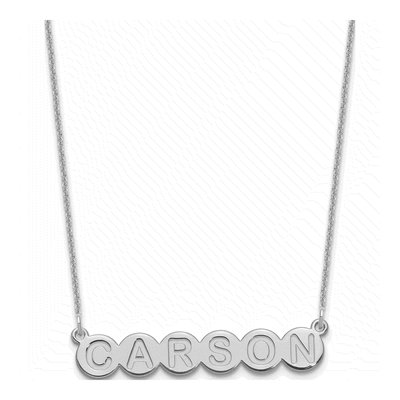 10K White Gold Personalized 6-Letter Bubble Necklace
