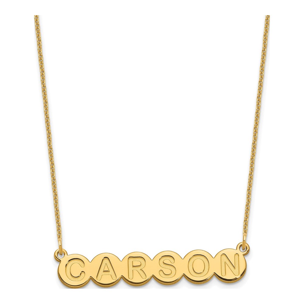 10K Yellow Gold Personalized 6-Letter Bubble Necklace