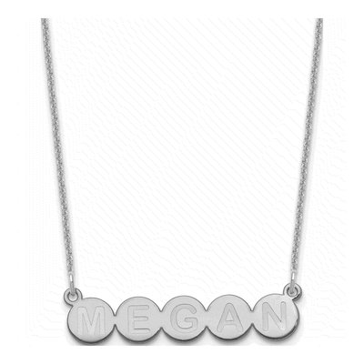 10K White Gold 5-Letter Bubble Name Necklace