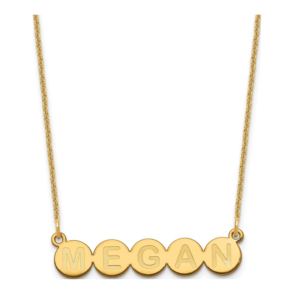 10K Yellow Gold Personalized 5-Letter Bubble Necklace