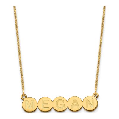 10K Yellow Gold Personalized 5-Letter Bubble Necklace
