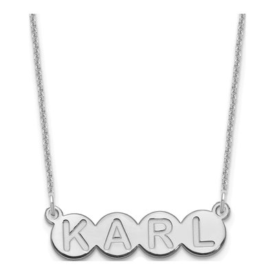 10K White Gold Personalized 4-Letter Necklace