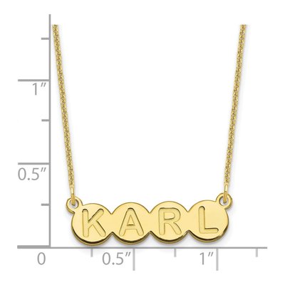 10K Yellow Gold 4-Letter Bubble Name Necklace – view 3