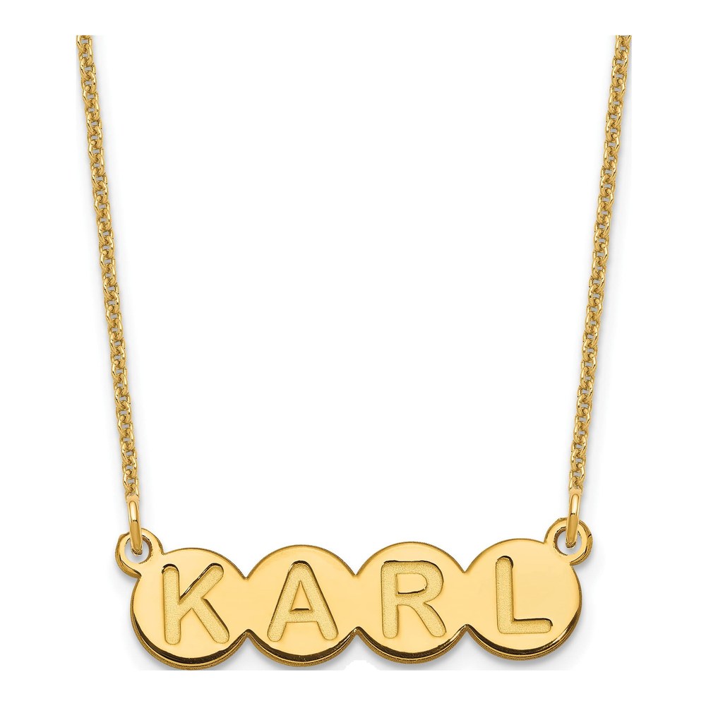 10K Yellow Gold 4-Letter Bubble Name Necklace